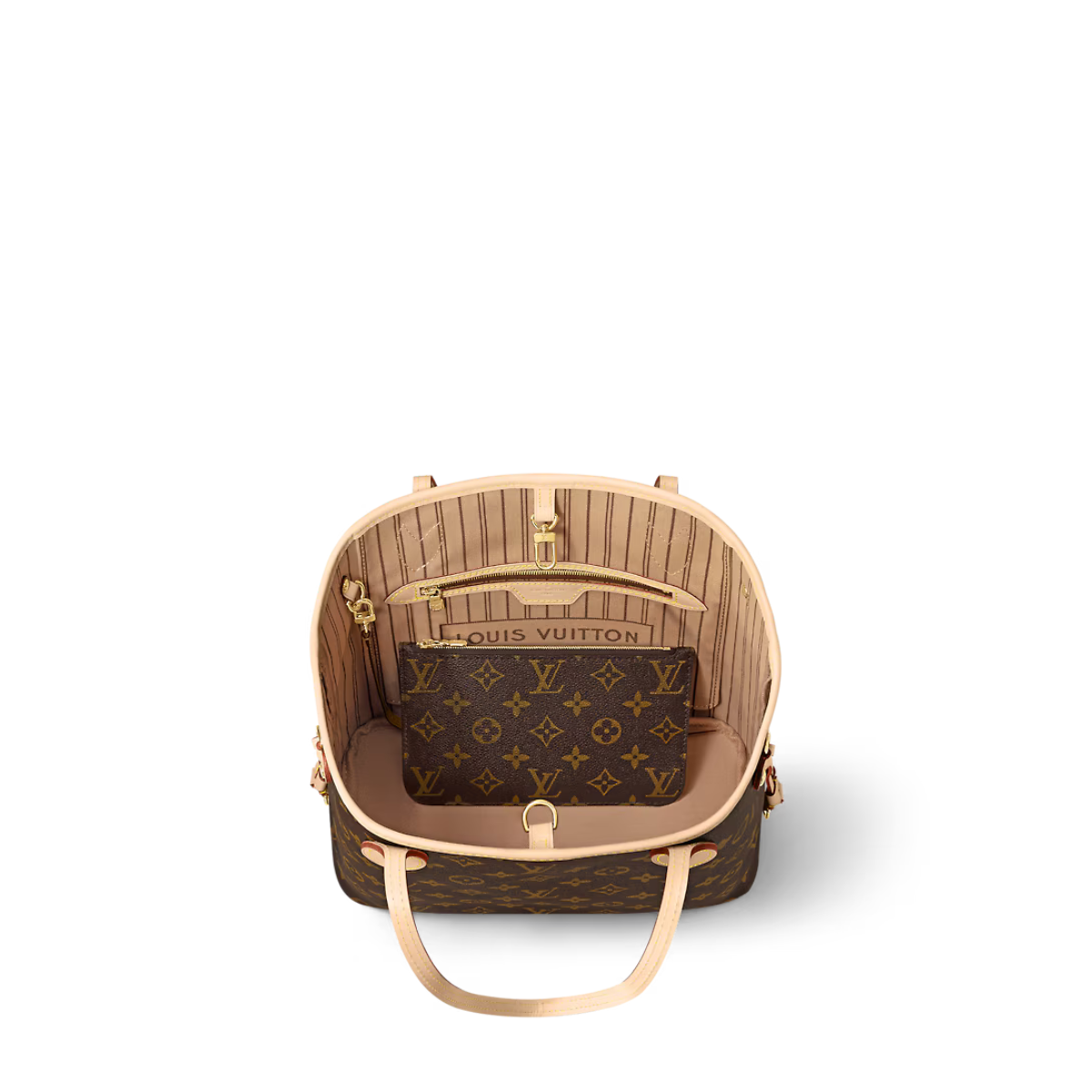 Neverfull MM Monogram coated canvas – slim, comfortable handles slip easily over the shoulder or arm – LUX VERSE Luxury Designer Fashion Outlet