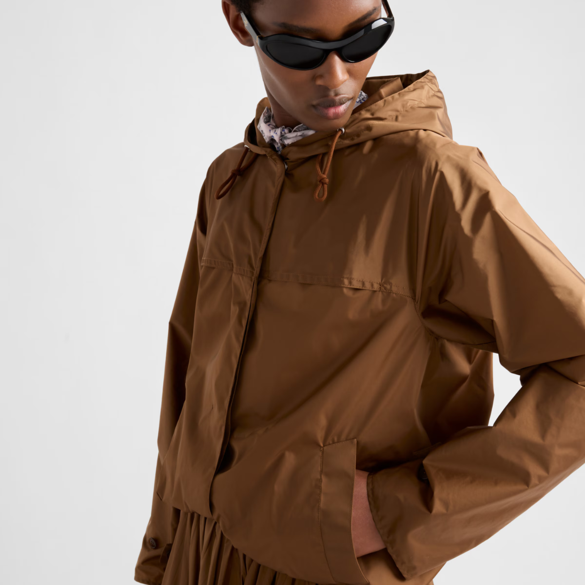 Light technical fabric blouson jacket – the minimalist sports-inspired style is completed with the sleek signature touch – LUX VERSE Luxury Designer Fashion Outlet