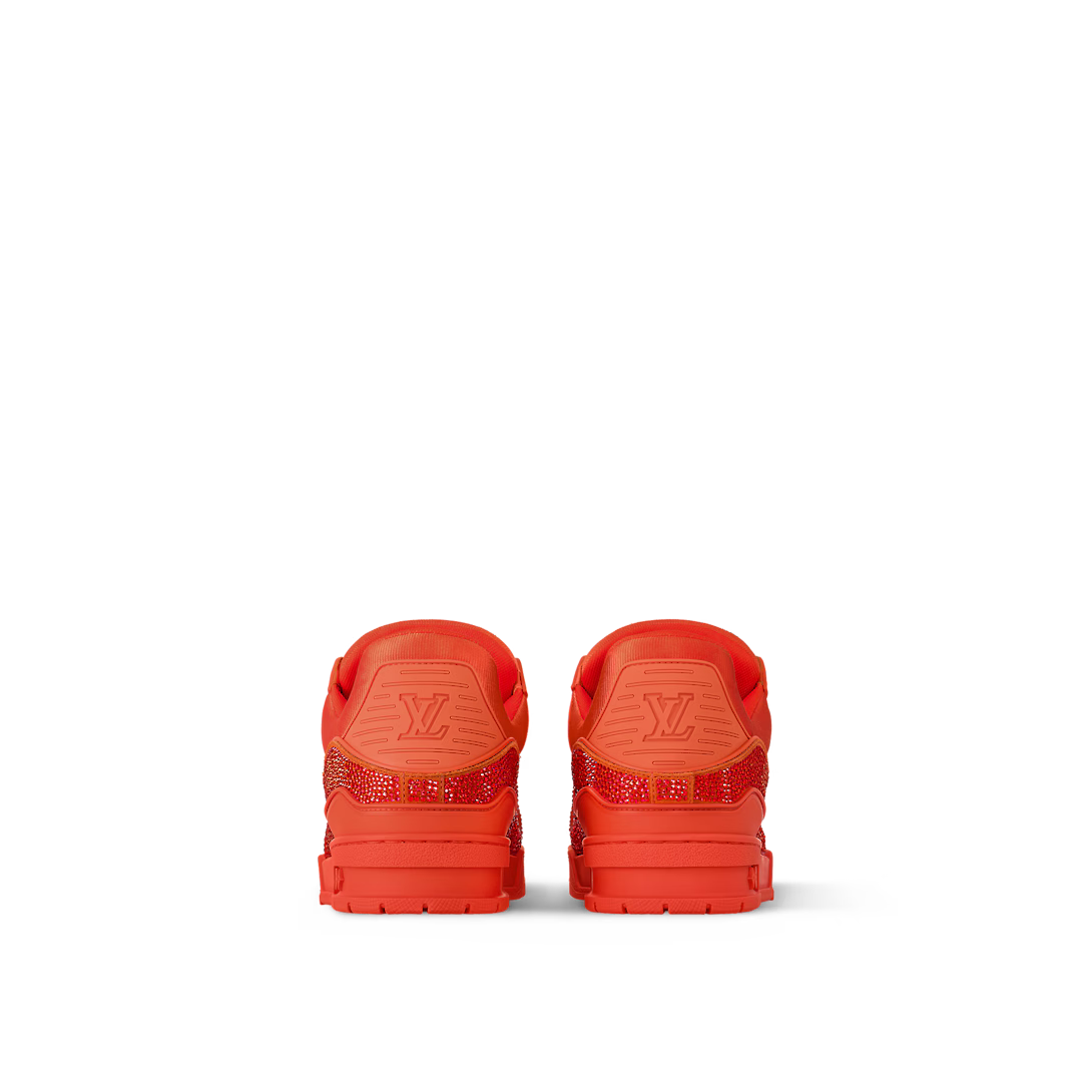 Trainer Sneaker Orange Crystal – the design is complemented by rubber details, including the Initials and the Vuitton – LUX VERSE Luxury Designer Fashion Outlet