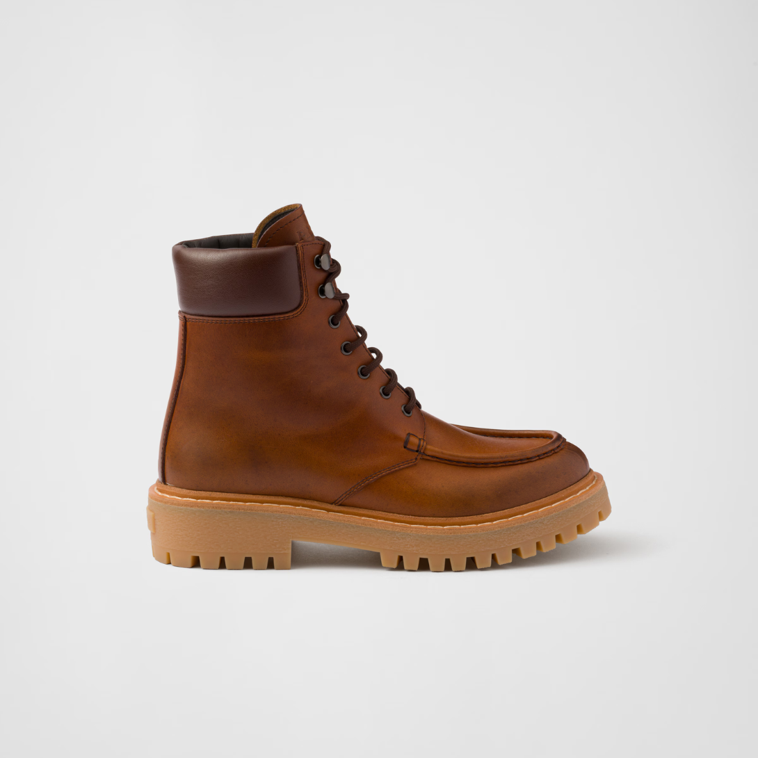 Leather lace-up boots – these leather lace-up boots, reinterpreting a sporty and functional silhouette – LUX VERSE Luxury Designer Fashion Outlet