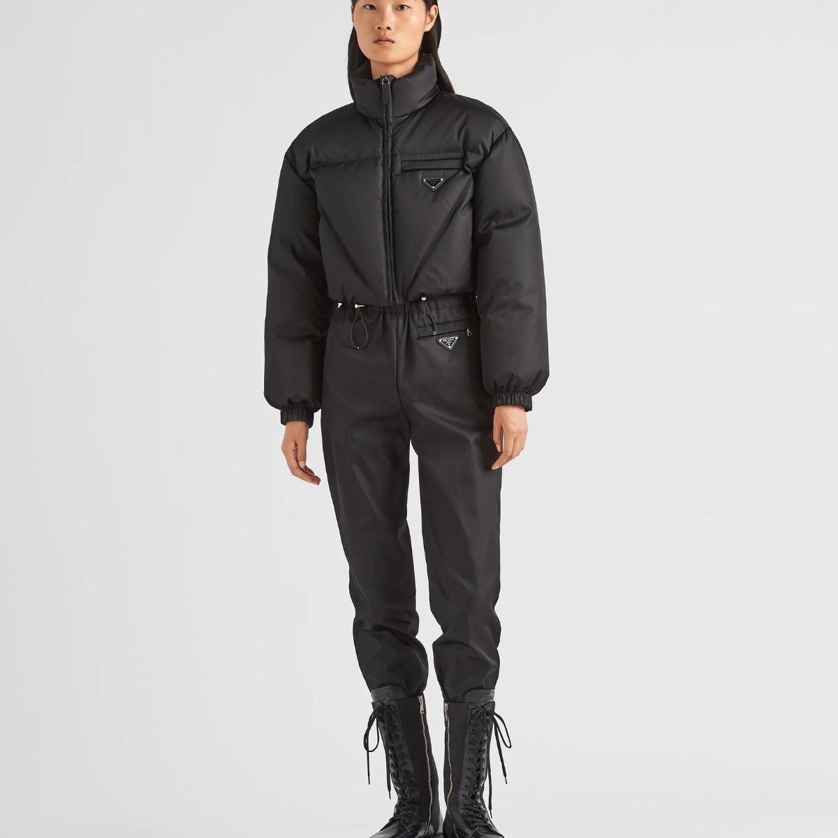 Re-Nylon Gabardine down jacket – made from recycled nylon and filled with premium down, this jacket offers both style – LUX VERSE Luxury Designer Fashion Outlet