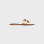 TRIOMPHE MULE in Metalized Calfskin – wITH RUBBER HEEL TOP LIFTROUND TOE SHAPETRIOMPHE LEATHER PATCHLEATHER – LUX VERSE Luxury Designer Fashion Outlet