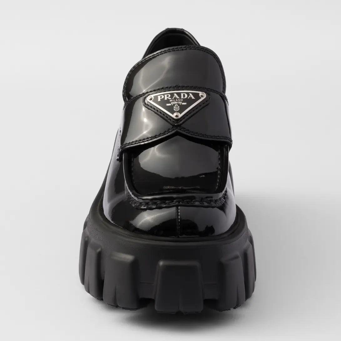 Monolith patent leather loafers – these bold, original loafers stand out for their hybrid design emphasized by – LUX VERSE Luxury Designer Fashion Outlet