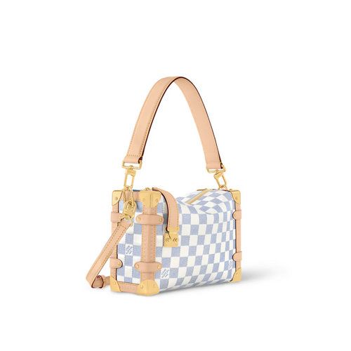Sling Side Trunk MM – using exceptionally supple patent calfskin, the Damier pattern is first printed on – LUX VERSE Luxury Designer Fashion Outlet