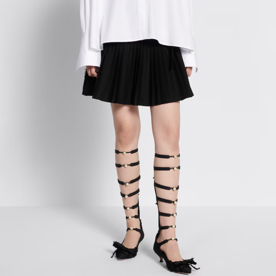 Heeled Boot – the black fringed grosgrain upper features an unstructured bow on the front while – LUX VERSE Luxury Designer Fashion Outlet