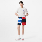 Printed Graphic Swim Shorts – this piece is signed with a sporty rubber Gaston signature on the left leg and can – LUX VERSE Luxury Designer Fashion Outlet