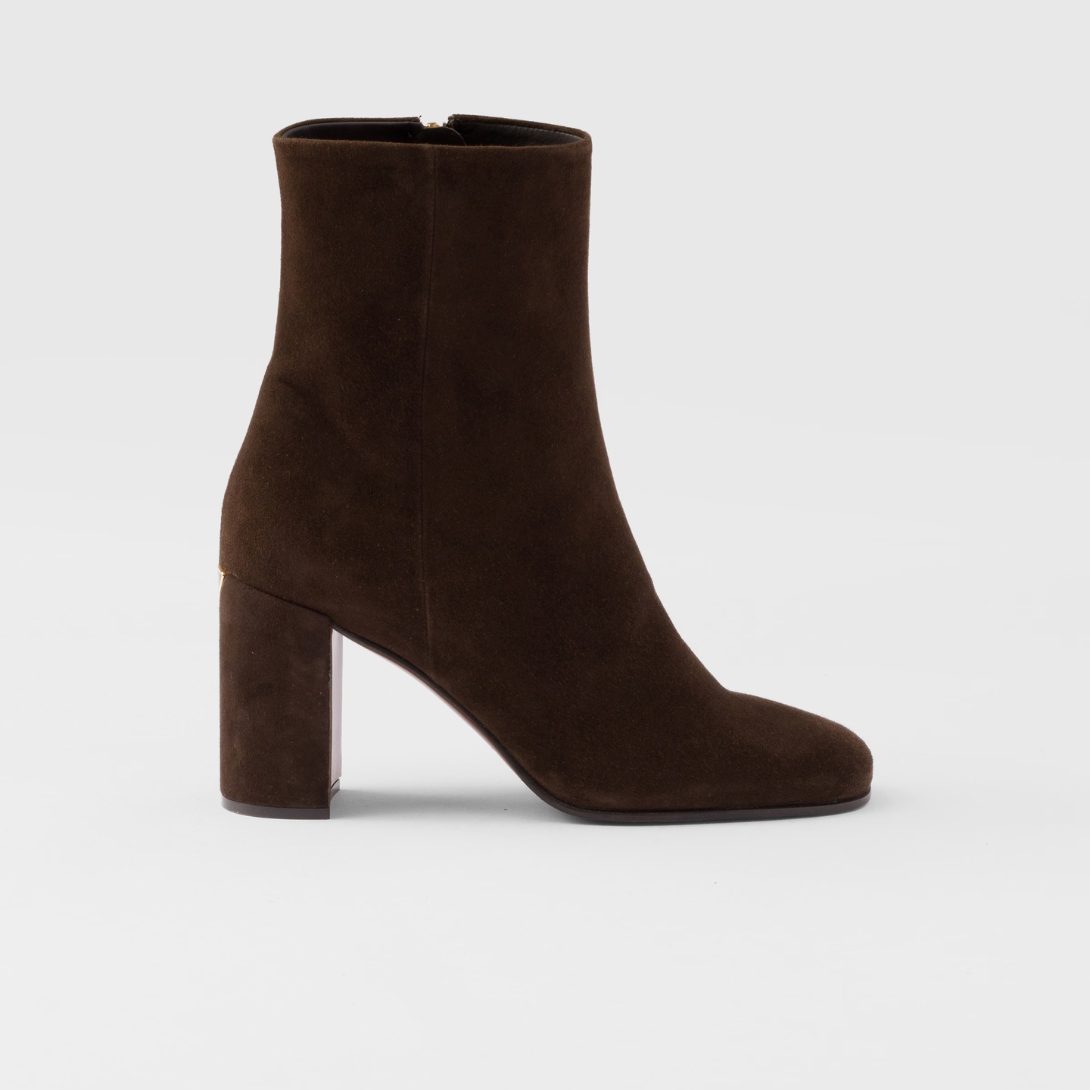 Suede Leather booties – the sleek, refined design of these booties is emphasized by the soft touch of suede – LUX VERSE Luxury Designer Fashion Outlet
