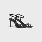 SOIR SANDAL in LAMBSKIN – mM) heelALMOND TOE SHAPEMETAL TRIOMPHE SIGNATURE ON THE SIDE STRAPENGRAVED – LUX VERSE Luxury Designer Fashion Outlet