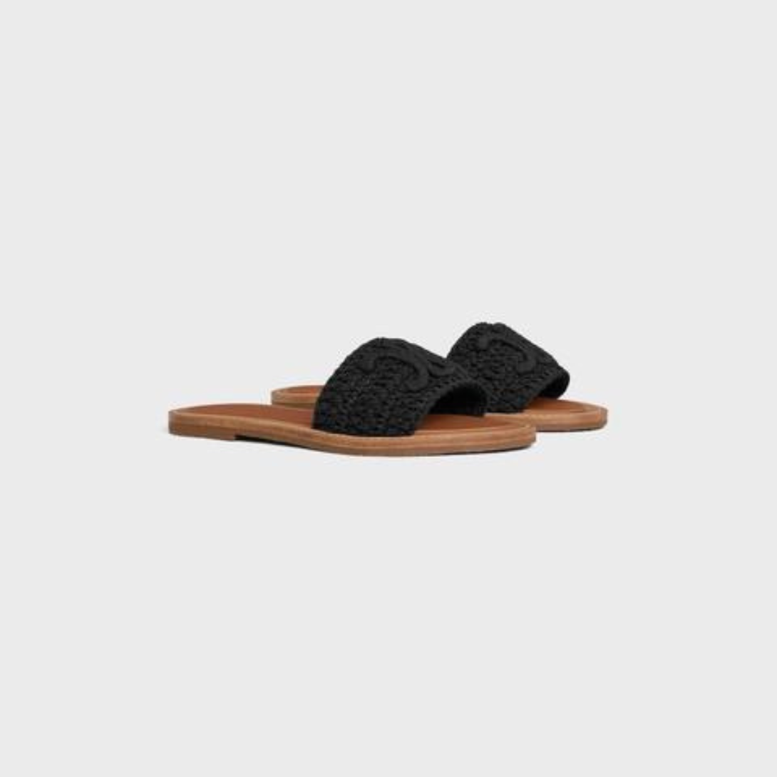 LYMPIA MULE in TRIOMPHE KNITTED COTTON – tOE SHAPESLIGHTY PADDED LEATHER INSOLERUBBER OUTSOLE – LUX VERSE Luxury Designer Fashion Outlet