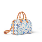 Speedy Bandoulière 25 Blue – the pastel print on the bag and its lining evokes the ceramic tiles of Lisbon – LUX VERSE Luxury Designer Fashion Outlet