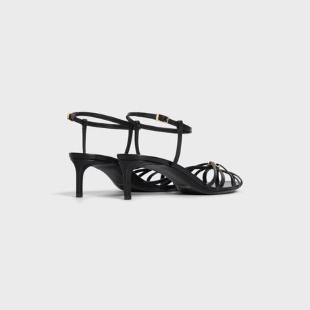 TRIOMPHE LEATHER SANDAL in LAMBSKIN – 100% LAMBSKIN100% Goatskin Linning2 IN (50 MM) heelALMOND TOE SHAPEMETAL – LUX VERSE Luxury Designer Fashion Outlet
