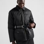 Re-Nylon down jacket with belt – the style made of Re-Nylon is embellished with a leather belt that defines – LUX VERSE Luxury Designer Fashion Outlet