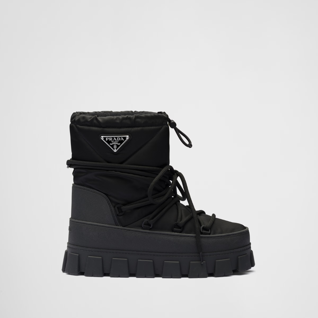 Re-Nylon gabardine après-ski boots – re-Nylon boots embody the hybrid soul – LUX VERSE Luxury Designer Fashion Outlet