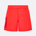 Swim Shorts – crafted in coral technical fabric, they feature a side flap pocket as well as a CD – LUX VERSE Luxury Designer Fashion Outlet