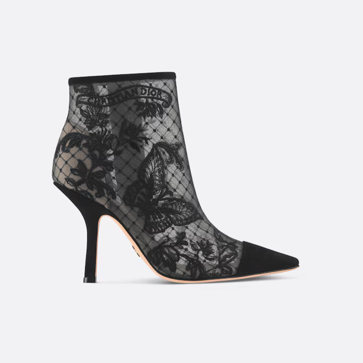 Capture Heeled Ankle Boot – offering a sophisticated element of transparency, the mesh style is fully – LUX VERSE Luxury Designer Fashion Outlet