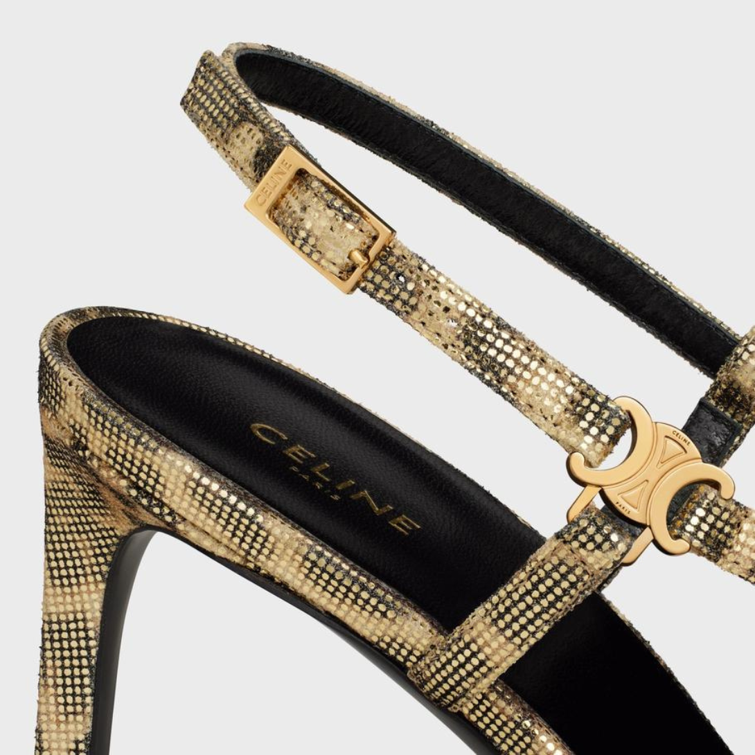 SOIR CRISS CROSS SANDAL WITH TRIOMPHE in LAMBSKIN – tHE SIDE STRAPENGRAVED ADJUSTABLE BUCKLELEATHER INSOLELEATHER OUTSOLE – LUX VERSE Luxury Designer Fashion Outlet