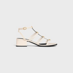 CLEMENCE MULTI TRIOMPHE SANDAL in LAMBSKIN – 100% LAMBSKIN100% Goatskin Linning1.6 IN (40 MM) heelWIDE SQUARED HEELALMOND – LUX VERSE Luxury Designer Fashion Outlet