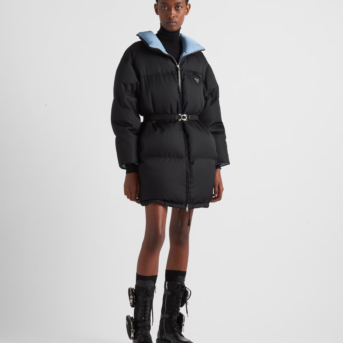 Re-Nylon Gabardine hooded down coat – the lightweight design makes it perfect for travel, while the hood offers extra – LUX VERSE Luxury Designer Fashion Outlet