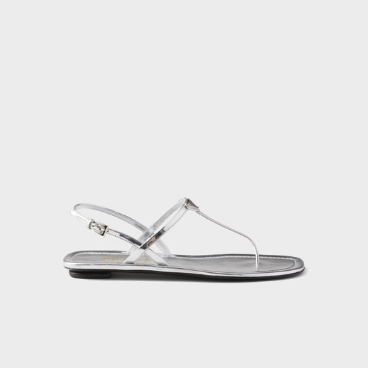 Patent leather thong sandals