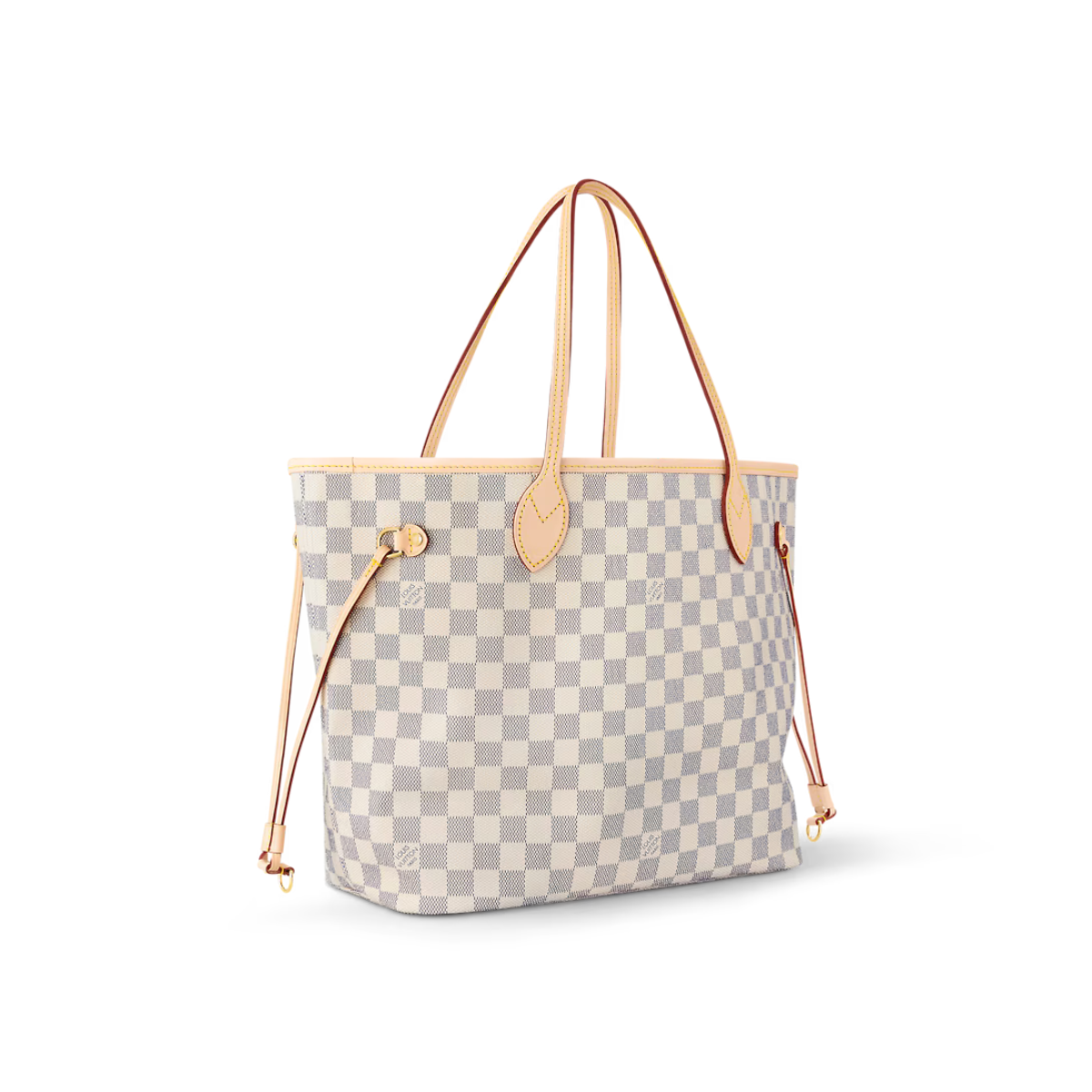 Neverfull MM Beige – made from fresh Damier Azur canvas with natural cowhide trim, it is roomy yet not – LUX VERSE Luxury Designer Fashion Outlet