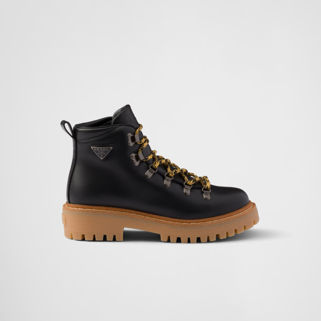 Leather laced booties – these leather booties reinterpret classic hiking boots with contemporary details – LUX VERSE Luxury Designer Fashion Outlet