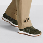 C'est Elevated Sneaker – the pairing of khaki suede calfskin and mesh is enhanced by the letters C and D on – LUX VERSE Luxury Designer Fashion Outlet