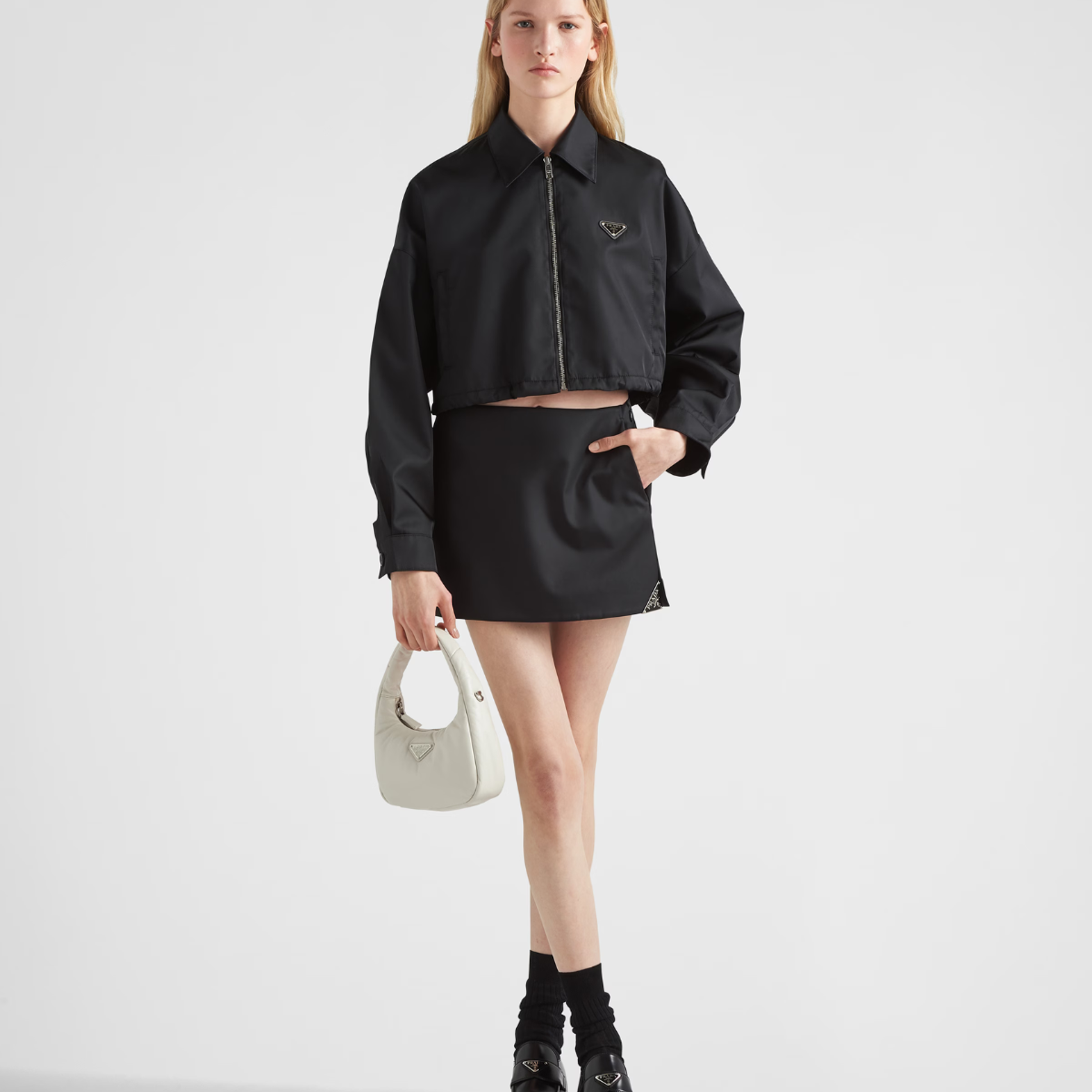 Re-Nylon cropped blouson jacket – crafted from recycled nylon, this jacket not only looks good, but also reduces your – LUX VERSE Luxury Designer Fashion Outlet