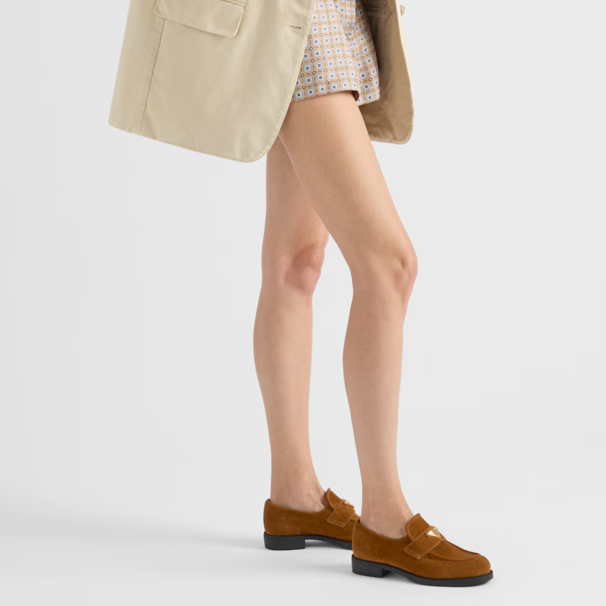 Suede loafers Cognac Leather – the suede shoes with rubber soles feature tonal stitching and are decorated with – LUX VERSE Luxury Designer Fashion Outlet