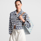 OnTheGo MM Blue – the two top handles, and concealed shoulder straps, are in cowhide leather, as are – LUX VERSE Luxury Designer Fashion Outlet