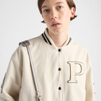 Canvas bomber jacket with patches – the style is animated by the college-style logo patch that adds a touch of vintage – LUX VERSE Luxury Designer Fashion Outlet