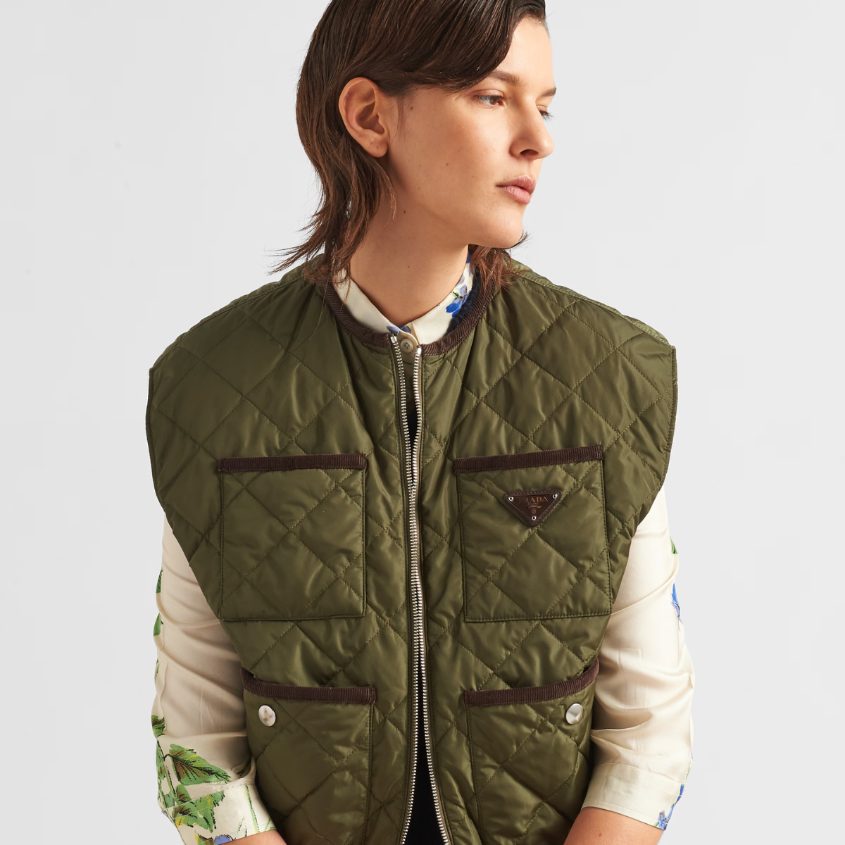 Quilted light Re-Nylon vest – made from recycled nylon, this vest is both eco-friendly and durable – LUX VERSE Luxury Designer Fashion Outlet