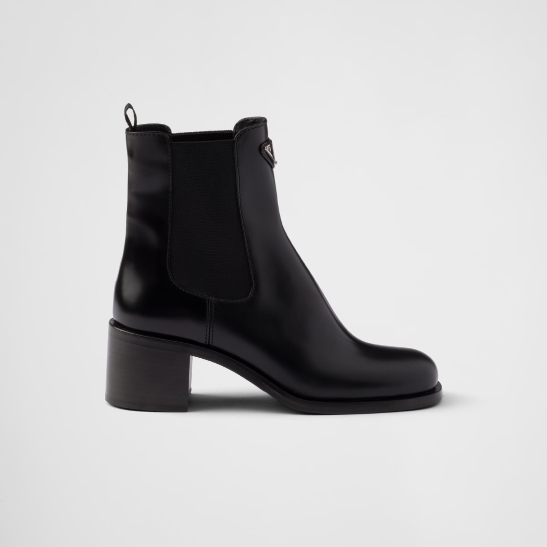 Brushed leather booties Black – these brushed leather booties have a refined and versatile design with clean lines – LUX VERSE Luxury Designer Fashion Outlet