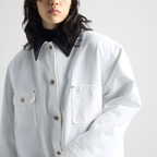 Canvas blouson jacket – the canvas garment is completed by a contrasting collar – LUX VERSE Luxury Designer Fashion Outlet