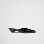 Patent leather mule – modernist lines and architectural volumes define the silhouette of these patent – LUX VERSE Luxury Designer Fashion Outlet