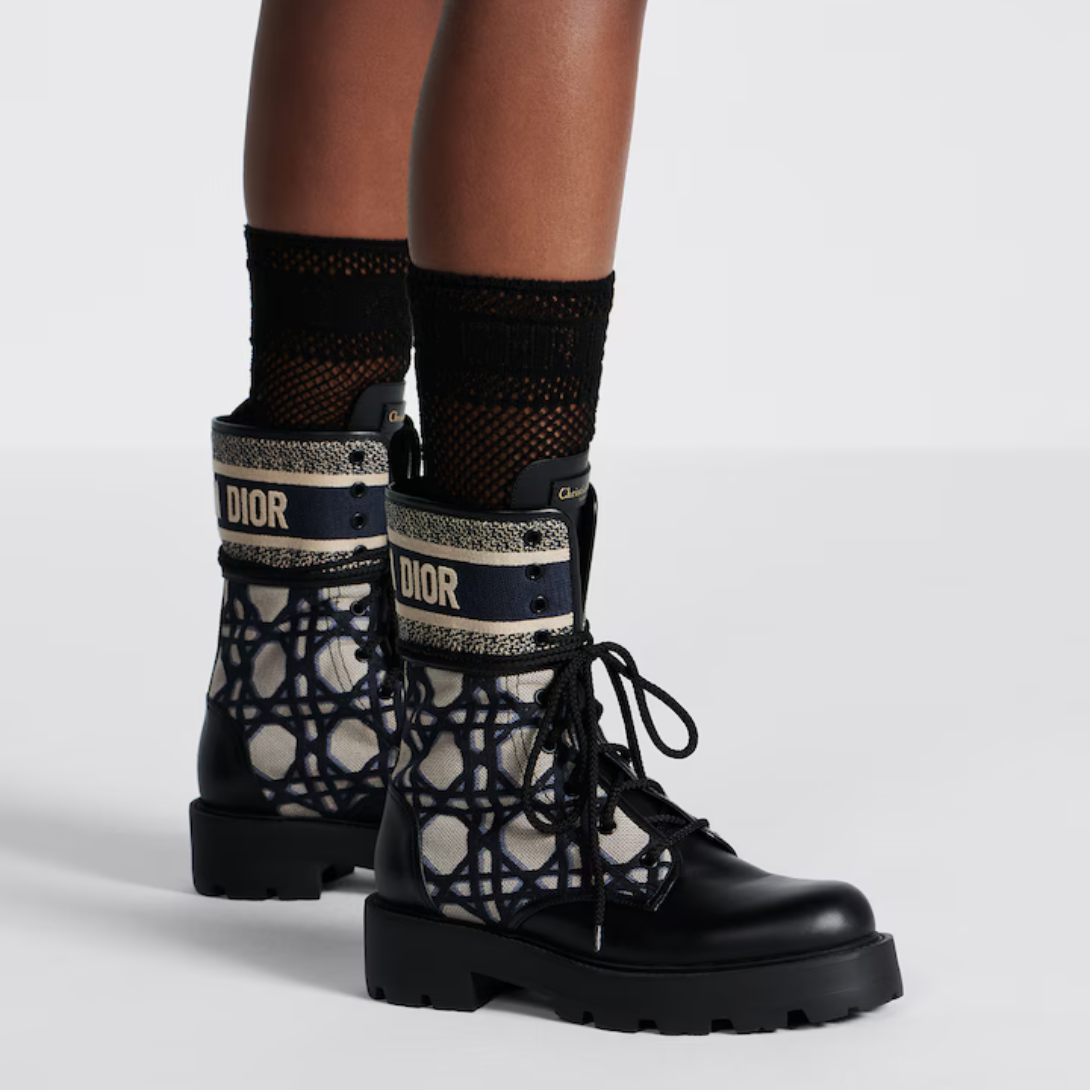 D-Major Ankle Boot Blue – the D-Major ankle boot reframes military inspiration with elements of House couture – LUX VERSE Luxury Designer Fashion Outlet
