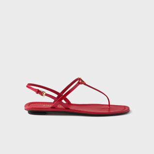 Patent leather thong sandals