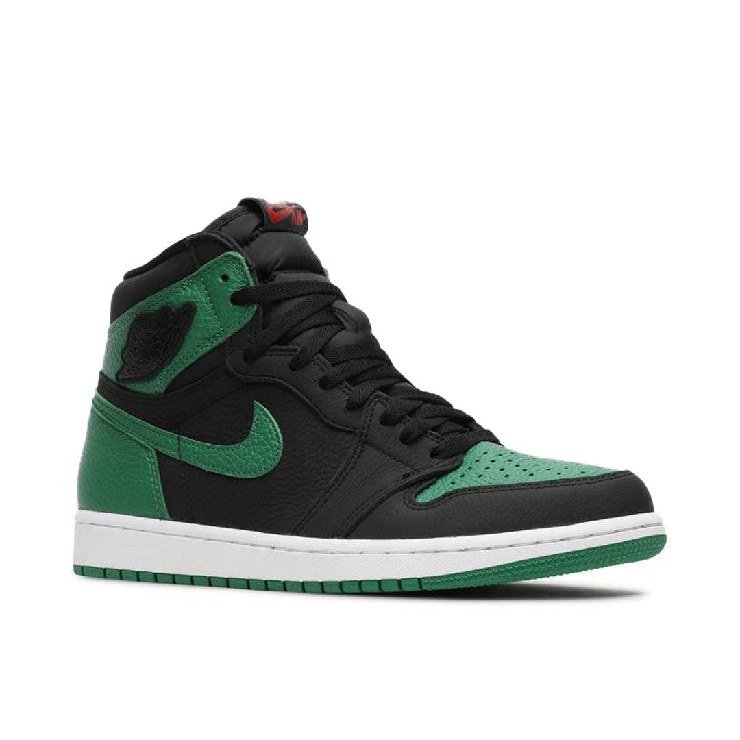 Pine Green – the shoe's leather upper sports a mix of black leather and Pine Green tumbled – LUX VERSE Luxury Designer Fashion Outlet