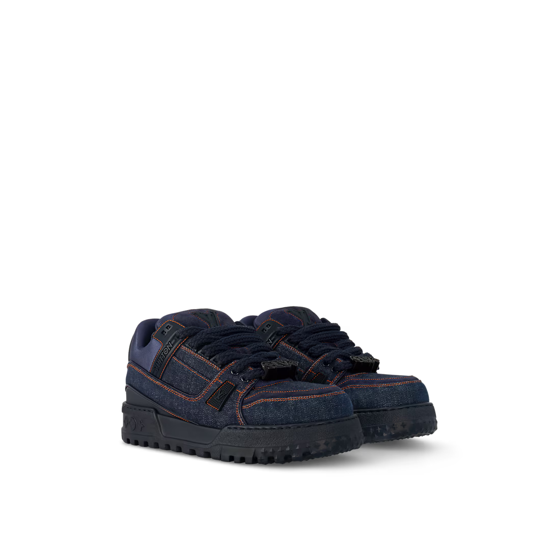Trainer Maxi Sneaker Blue – this colorblock version of the Trainer Maxi sneaker comes in denim with – LUX VERSE Luxury Designer Fashion Outlet
