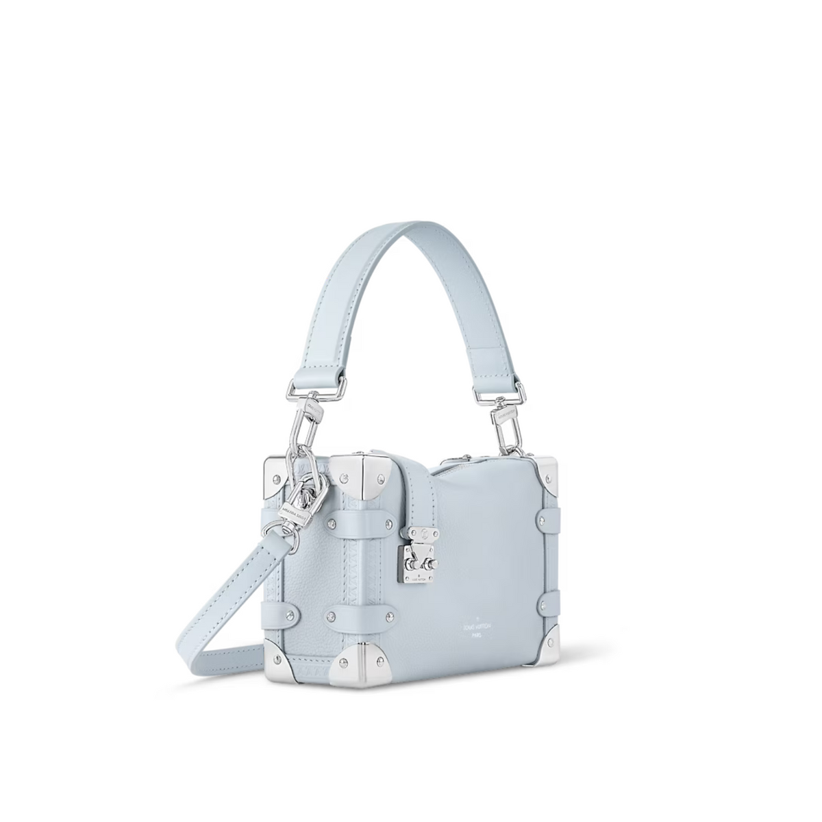 Side Trendy Trunk PM – a detachable leather handle and a removable and adjustable leather strap give carry – LUX VERSE Luxury Designer Fashion Outlet
