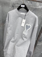 Navy Cotton Heart Logo Crewneck - Men's