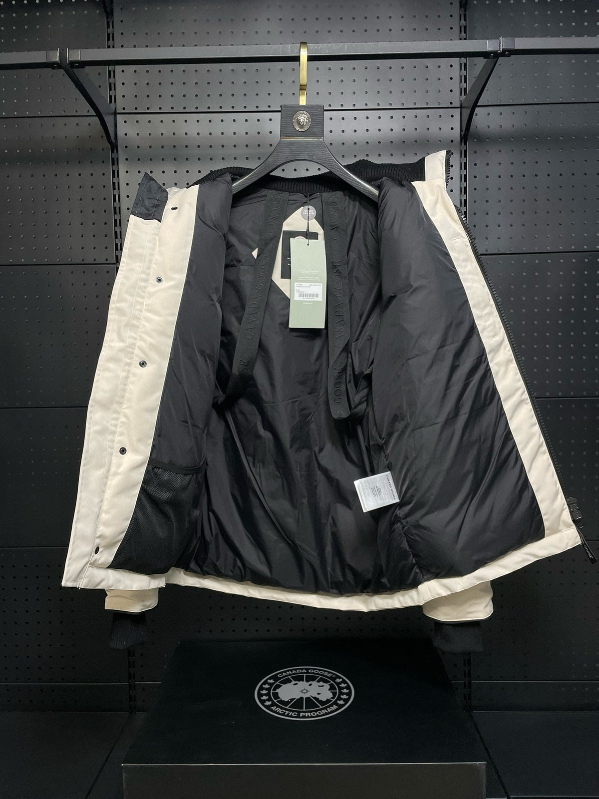 Schwarzer Nylon-Daunenparka – Herren