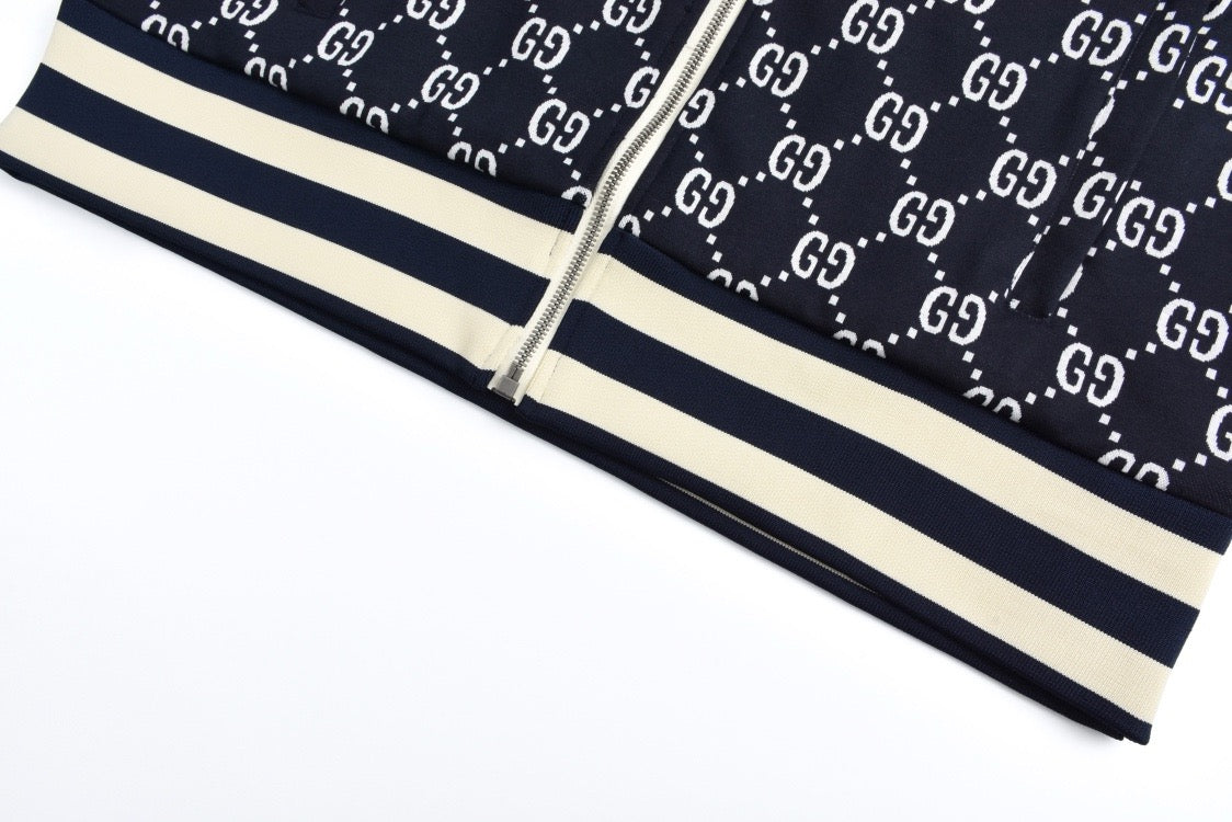 Navy Jersey Monogram Track - Men's