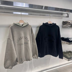 Pflanzenasche Schwarzer Kapuzenpullover – Herren
