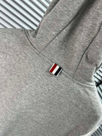 Graue Baumwoll-Fleecejacke mit Reißverschluss und Colourblock-Design – Herren
