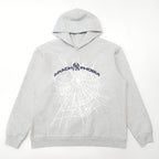 Grey Cotton Web Graphic Pullover - Men's