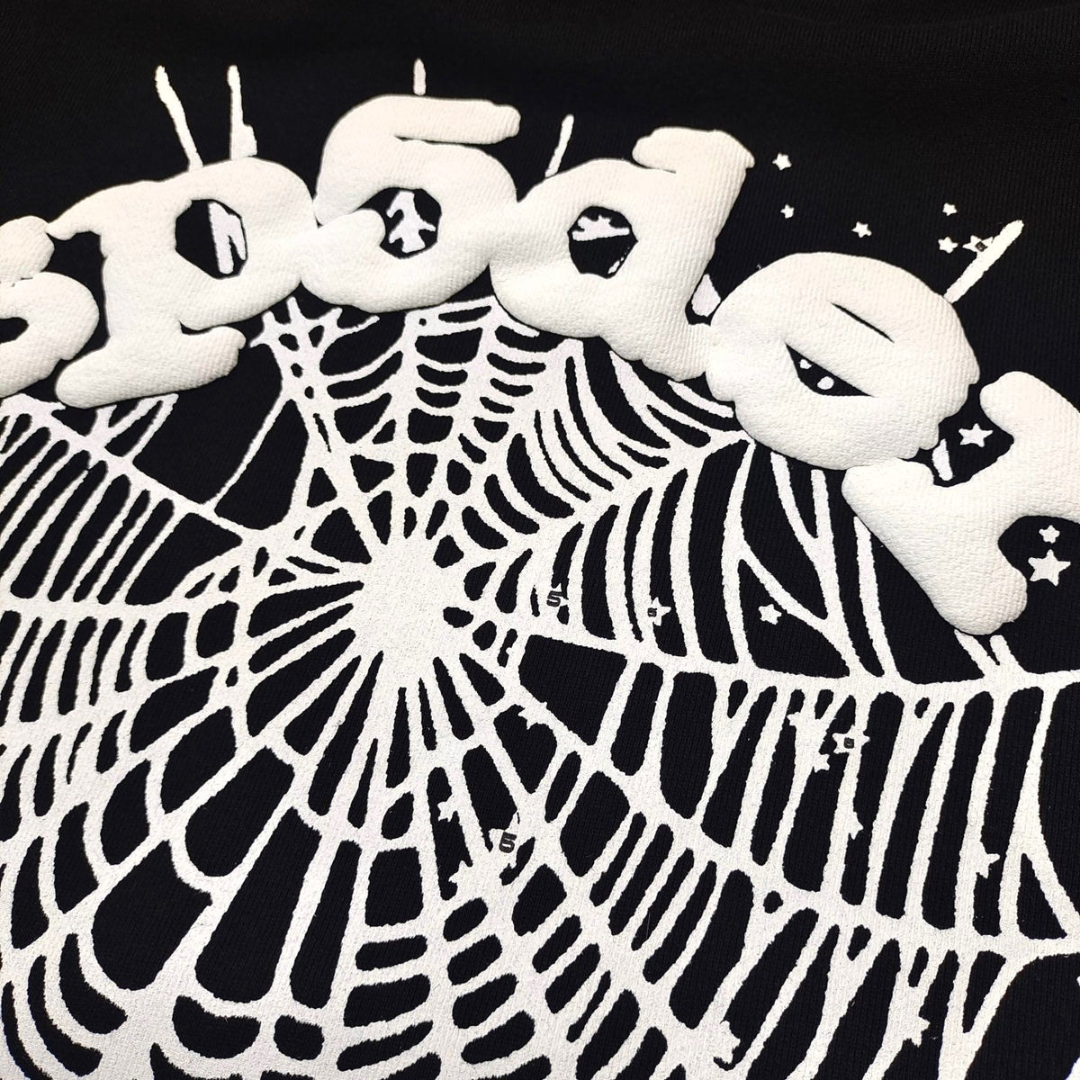 Black Cotton Web Graphic Pullover - Men's