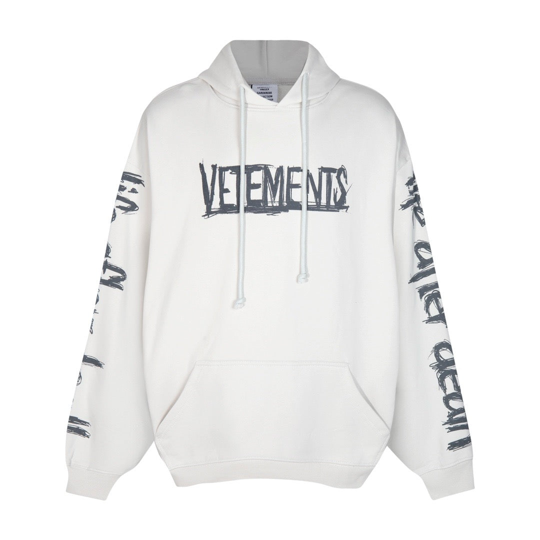 Black Cotton Sleeve Print Pullover - Men's