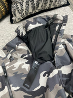 Grey Cotton Camo Print Cargo - Men's