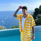 Yellow Knit Chevron Drawstring - Men's