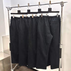 Black Cotton Graphic Wide-Leg - Men's